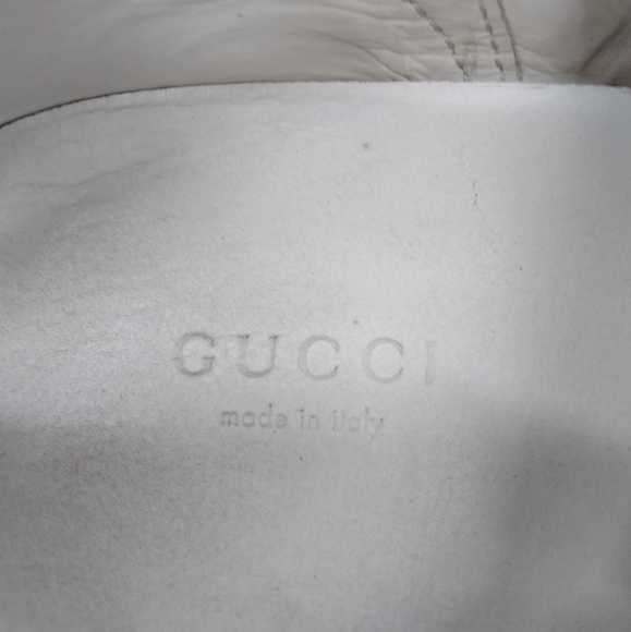 Gucci Sneakers Leather Ace Sherry Line Pearl Studs Size 36.5 - Picture 7 of 11